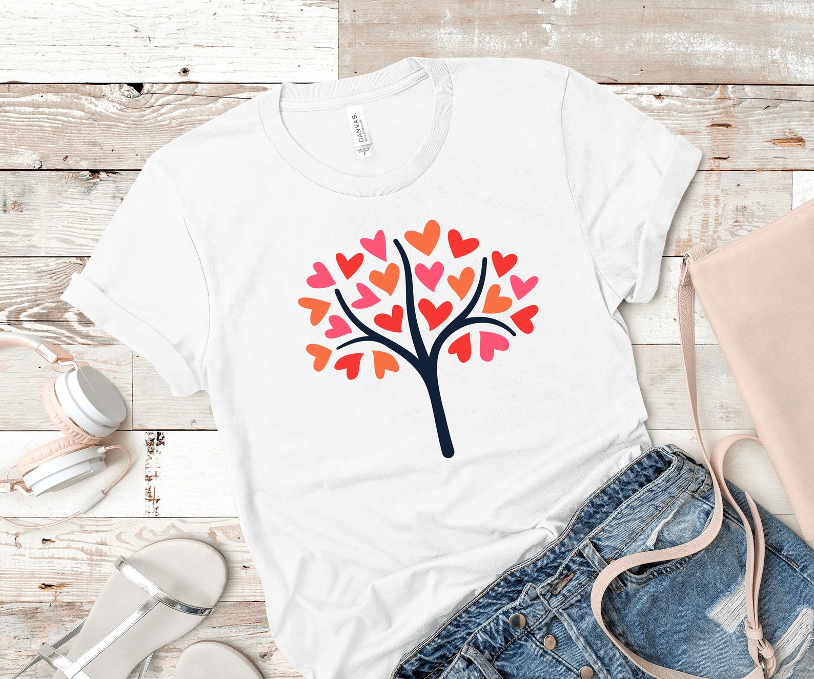 Love Heart Tree T-shirt Shirts for Women Womens Shirts | Etsy