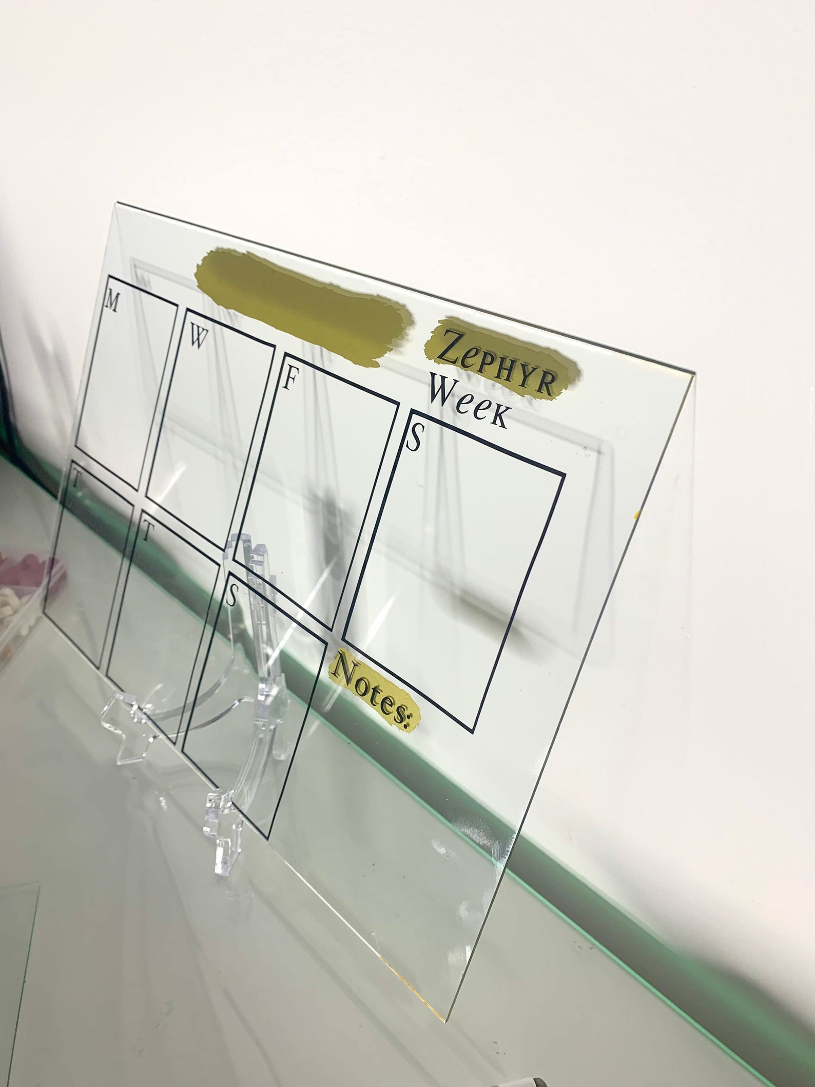 A4 Glass Weekly Schedule Board / Planner Board / whiteboard Etsy