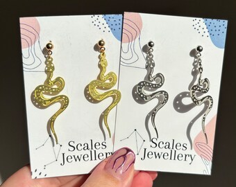 Mini Snake Earrings/snake earrings/metal earring/snake jewellery/alternative jewellery/alternative earrings/witchy earrings/witchy jewellery