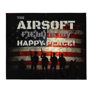 Airsoft 50&quot;x60&quot; Throw Blanket Great Gift or to show Pride in your Passion for Playing air soft ~see info