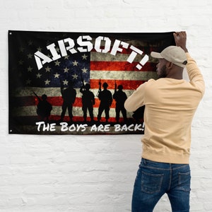 Airsoft over 61″ × 38″ Wall Decor Flag Great Gift or to show Pride in your Passion for Playing air soft ~see size & info