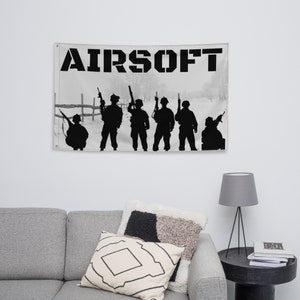 Airsoft over 61″ × 38″ Wall Decor Flag Great Gift or to show Pride in your Passion for Playing air soft ~see size & info