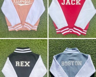 Personalised boys girls unisex varsity jacket