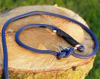 Dog leash, handmade, leash, rope, cordage, dark blue