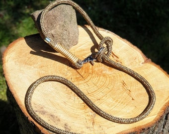 Dog leash, handmade, leash, rope, cordage, gold - brown