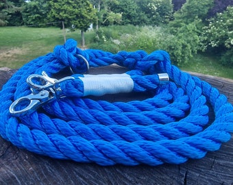 Dog leash, handmade, leash, rope, cordage, blue - white