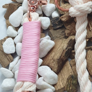 Dog leash, handmade, leash, rope, cordage, cream Pink image 3