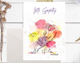 Sympathy Card Set, Thinking of You, Condolence Card, Deepest Sympathies, Grief, Floral Sympathy Card Set, Card pack