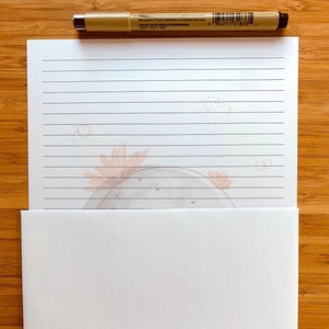 Papel y sobres para escribir con diseño de cactus, juego de cartas con suculentas para mujeres y niñas, 10 hojas para escribir, con y sin rayas, juego de cactus