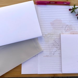Juego de papelería y bloc de notas de acuarela para jardín, juego de escritura de cartas y bloc de notas para mujeres y niñas, juego floral y botánico, con y sin forro.