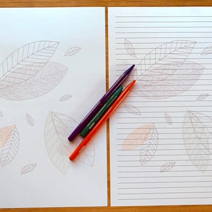 Folhas de papel para escrever e envelopes, conjunto de escrita de cartas botânicas para mulheres e meninas, 10 folhas de escrita, pautadas e sem forro, conjunto botânico