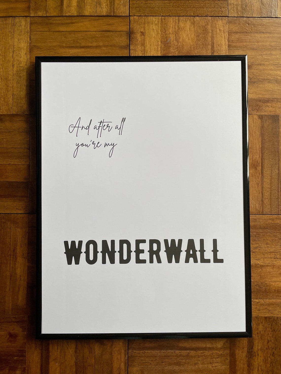 Oasis Wonderwall Song Lyrics A3 A4 A5 Printable Digital | Etsy
