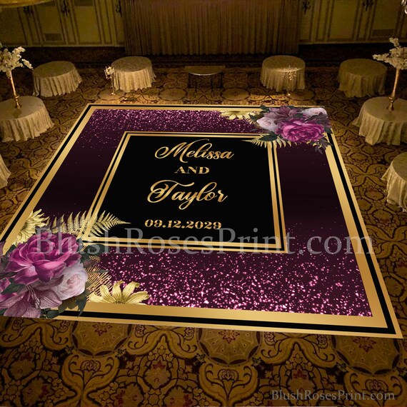 Purple Gold and Black Dance Floor Sticker Removable Dancing Etsy