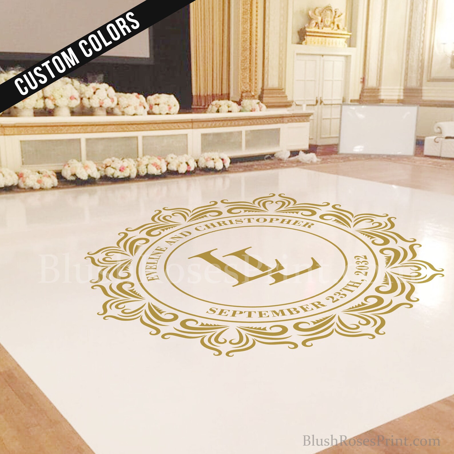 Gold Wedding Dance Floor Sticker Vinyl Floor Sticker Wedding Etsy