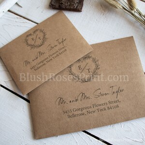 25 Rustic Wedding Envelopes C6 Kraft Envelopes for Wedding