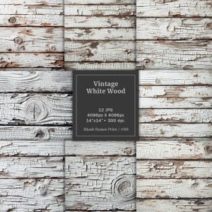 Papel digital con texturas de madera blanca rústica, Bloc de papel para álbum de recortes con texturas de tablones de madera antiguos de ALTA RESOLUCIÓN, Textura de madera vintage