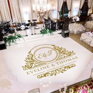 Monogram Dance Floor Sticker, Vinyl Floor Sticker, Wedding Floor Monogram, Vinyl Floor Decals, Custom Wedding Floor Decal Initials DFS1