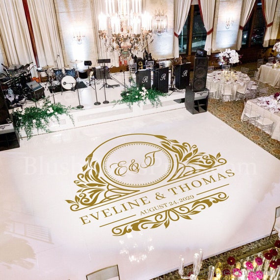 Monogram Dance Floor Sticker Vinyl Floor Sticker Wedding Etsy