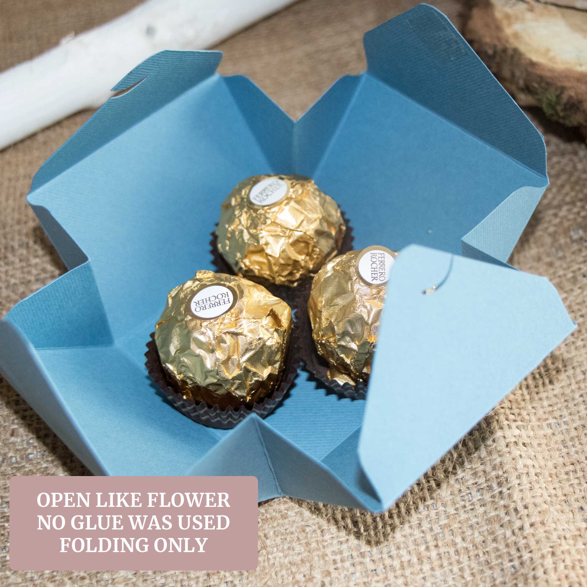 30 Dusty Blue Wedding Favor Boxes Blue Cardstock Gift Boxes Etsy