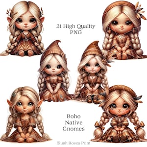 Boho-Mädchen-Zwerge Clipart, Mädchen-Zwerg, skandinavische Zwerge, HOCHWERTIGE transparente PNG, Boho-Zwerge Clipart, #105