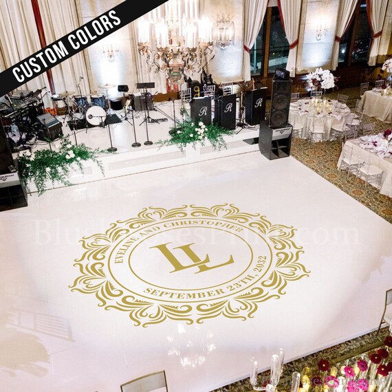 Gold Wedding Dance Floor Sticker Vinyl Floor Sticker Wedding Etsy