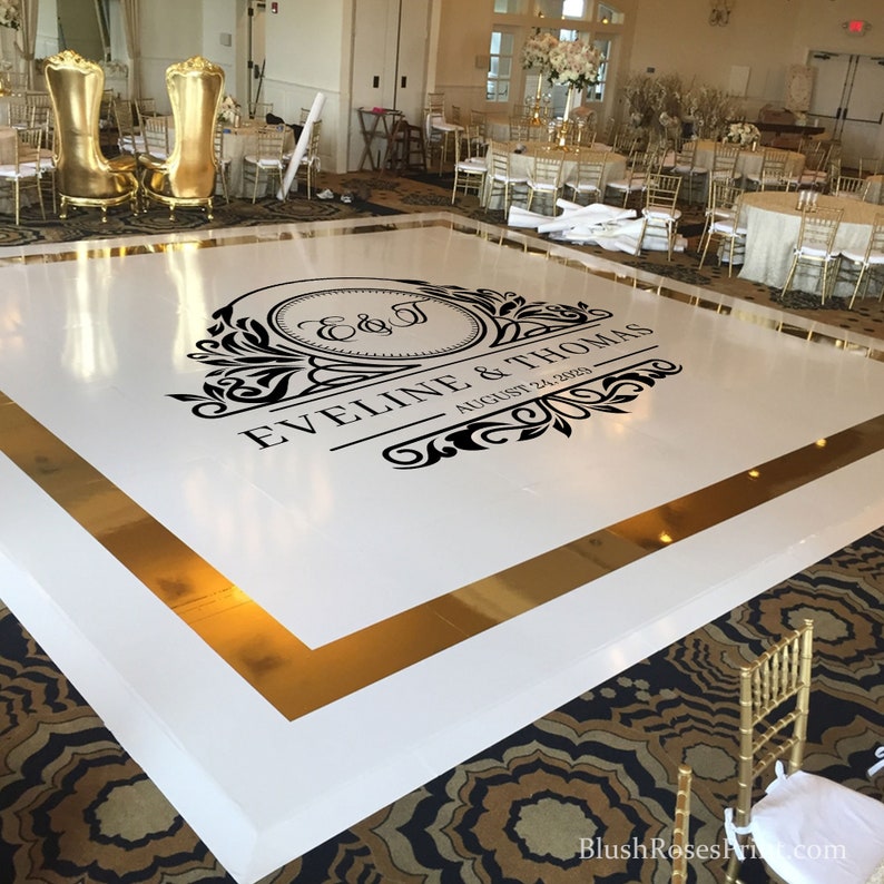 Monogram Dance Floor Sticker Vinyl Floor Sticker Wedding Etsy