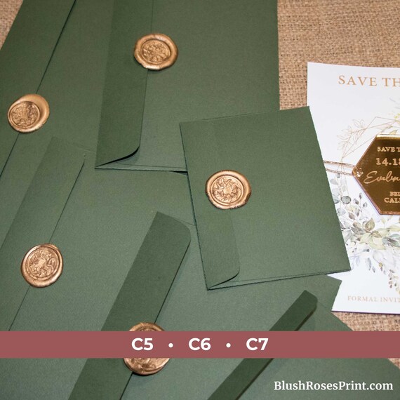 Dark Green Envelopes C5 C6 C7 Envelopes Luxury Envelopes Etsy