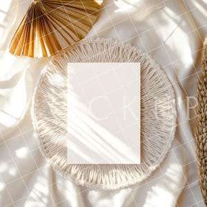 Boho neutrale Farben Hochzeitseinladung PSD, Babypartyeinladung Karte Mockup, 13x18 Karte Mockup, Boho Einladung, Geburtstag Mockup