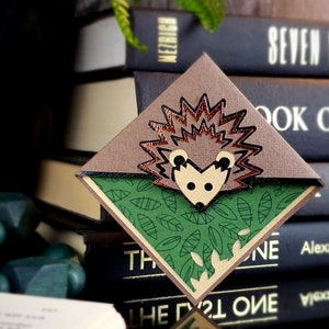 Hedgehog Paper Corner Bookmark, Reader Gift, Personalized Bookmark, Custom Gifts for Kids, Animals, Book Lover Accessories, Hedgie hedge