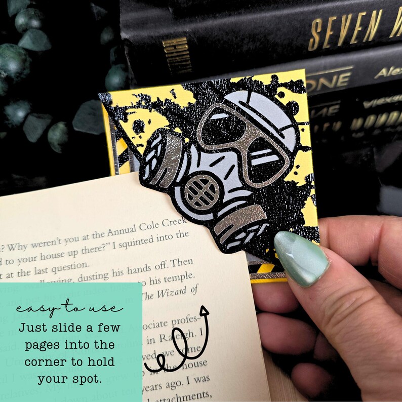 Gas Mask Corner Bookmark: Post Apocalyptic Reader Gift - Etsy
