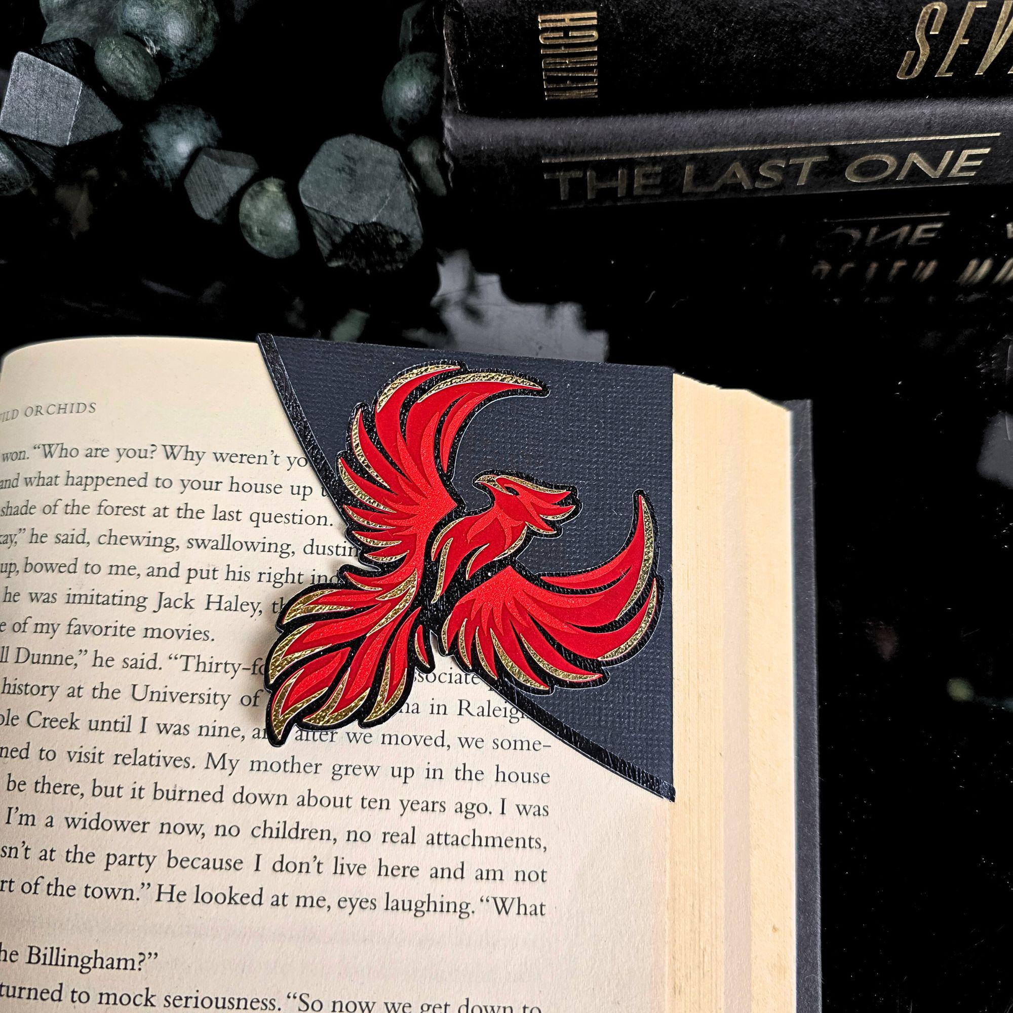 Lynx Rising Bookmark Phoenix Rising Corner Bookmark: Personalized Fantasy Reader Gift - Etsy