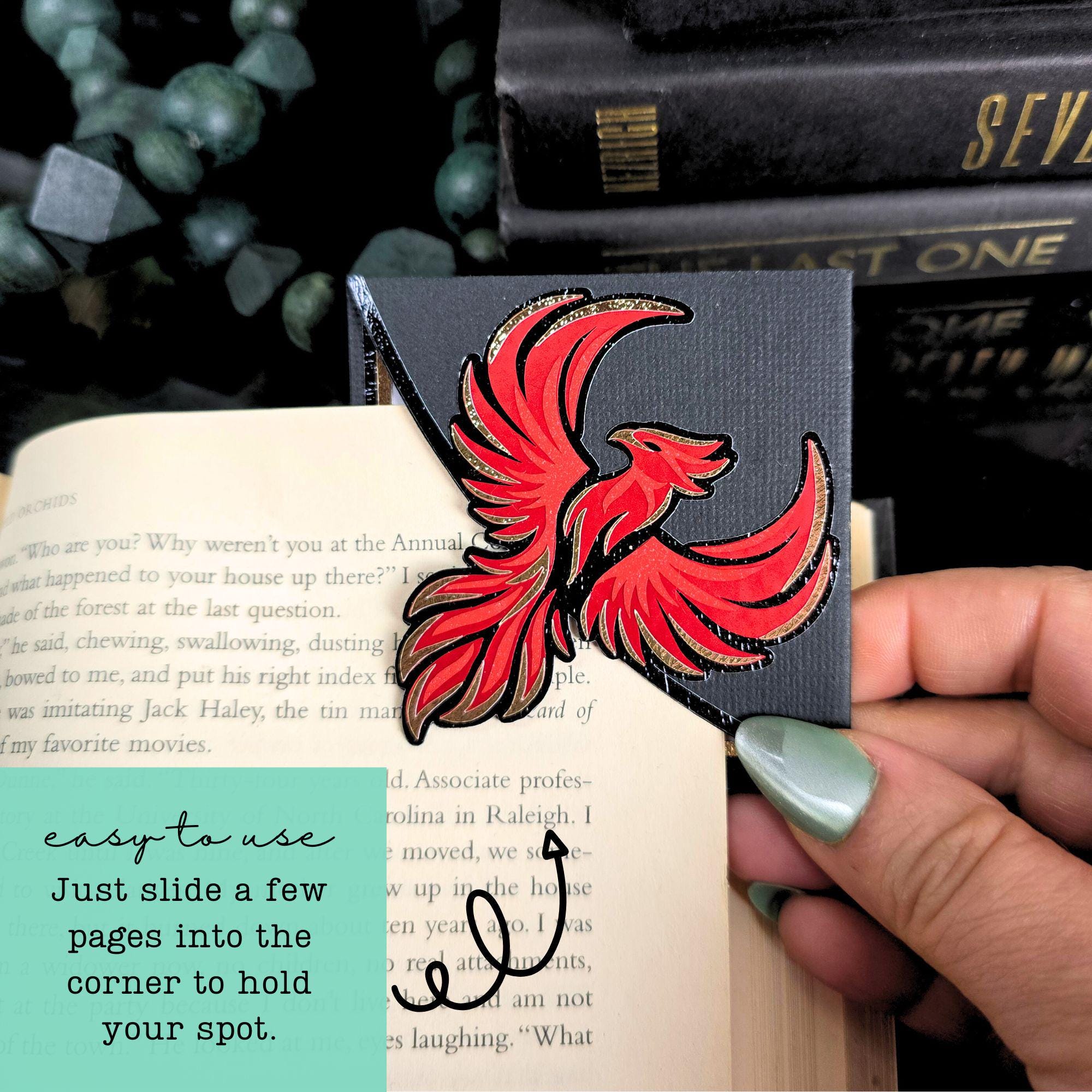 Lynx Rising Bookmark Phoenix Rising Corner Bookmark: Personalized Fantasy Reader Gift - Etsy