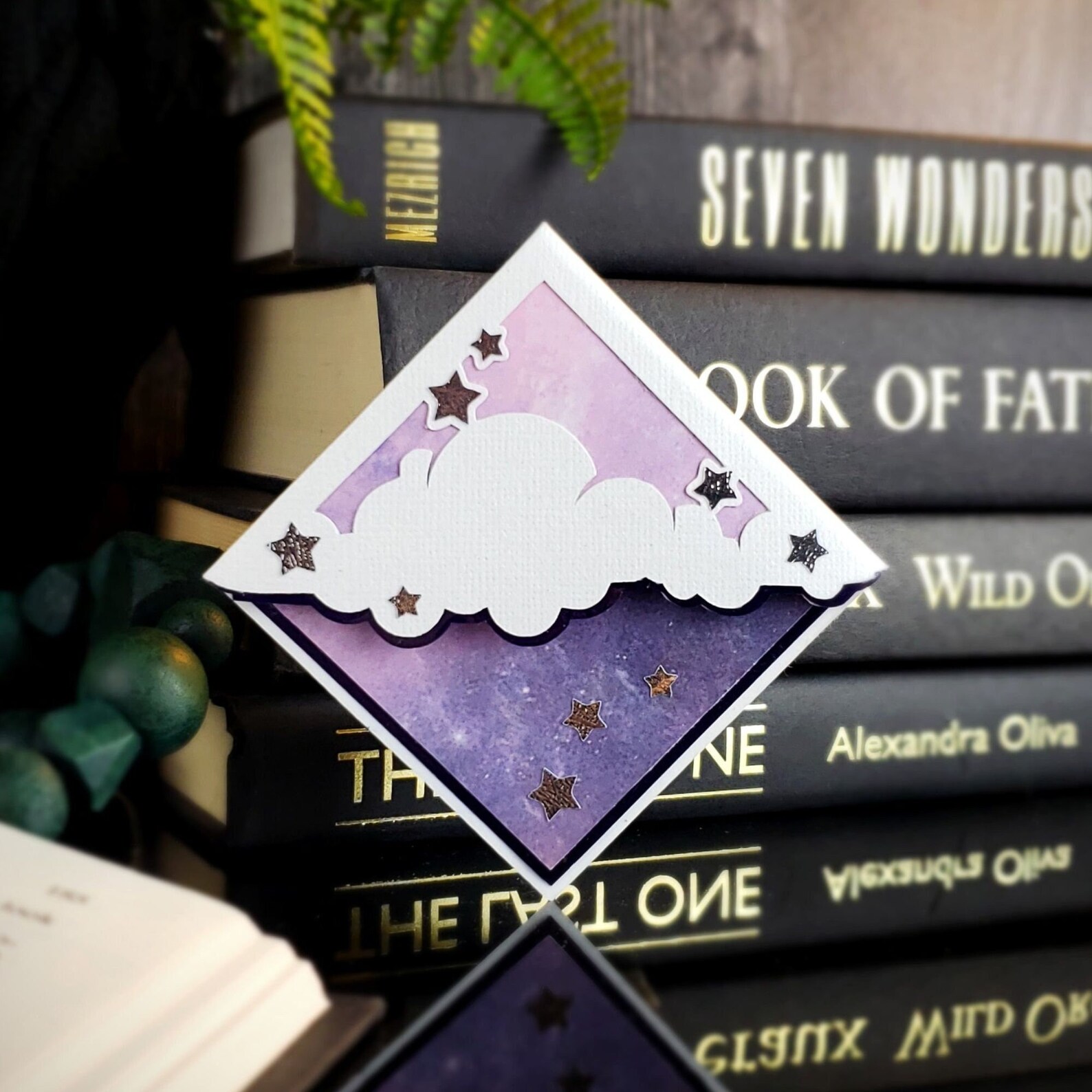 Violet Night Sky Corner Bookmark: Celestial Reader Gift - Etsy