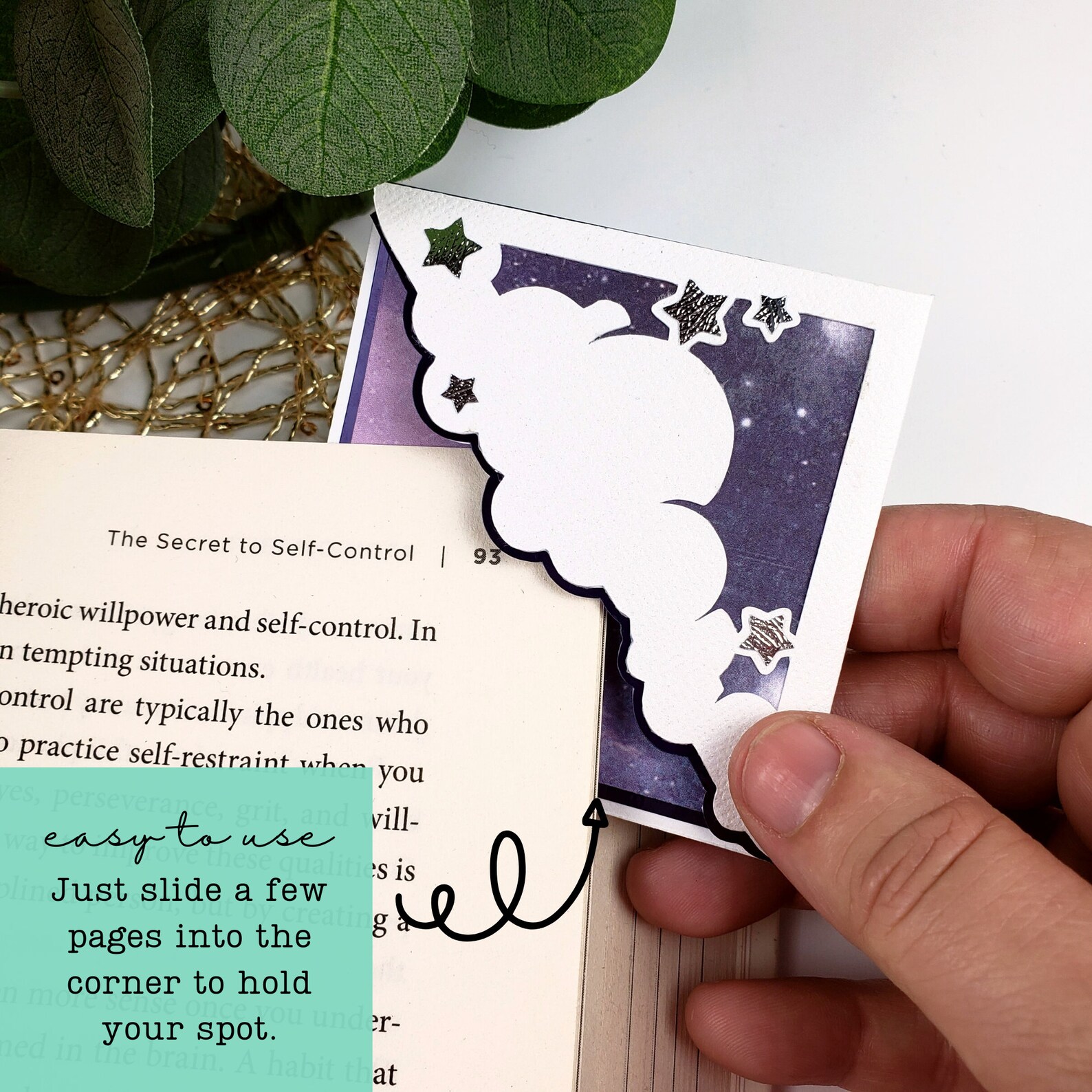 Violet Night Sky Corner Bookmark: Celestial Reader Gift - Etsy