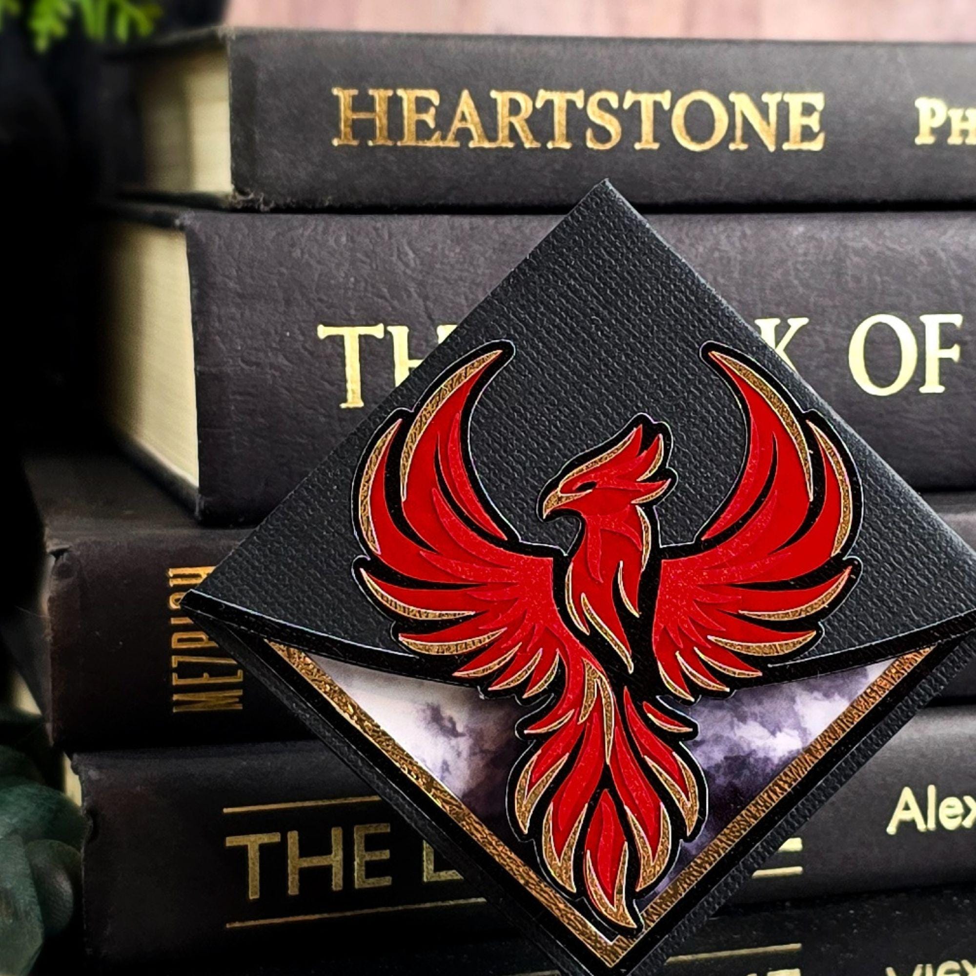 Lynx Rising Bookmark Phoenix Rising Corner Bookmark: Personalized Fantasy Reader Gift - Etsy