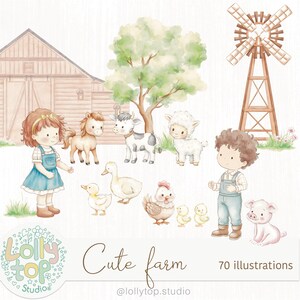 Niedlicher kleiner Bauernhof - Clipart