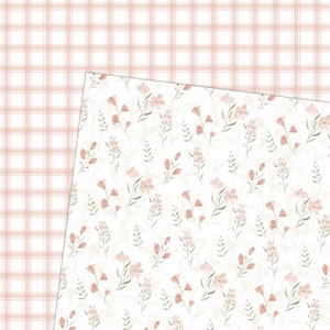 Peut inclure: Un motif sans couture avec de d&eacute;licates fleurs roses et des feuilles vertes sur un fond blanc. Le motif est parfait pour les projets d'artisanat, le scrapbooking et la d&eacute;coration int&eacute;rieure.