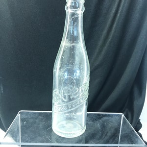 Botella vintage de Dr. Pepper, vidrio transparente grabado, letra en relieve, de por vida, 10-2-4, Charlotte, NC