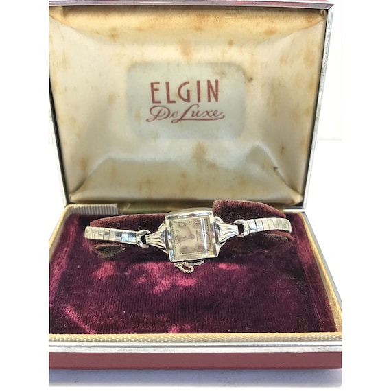 Vintage Elgin DeLuxe ladies watch in original cas… - image 3