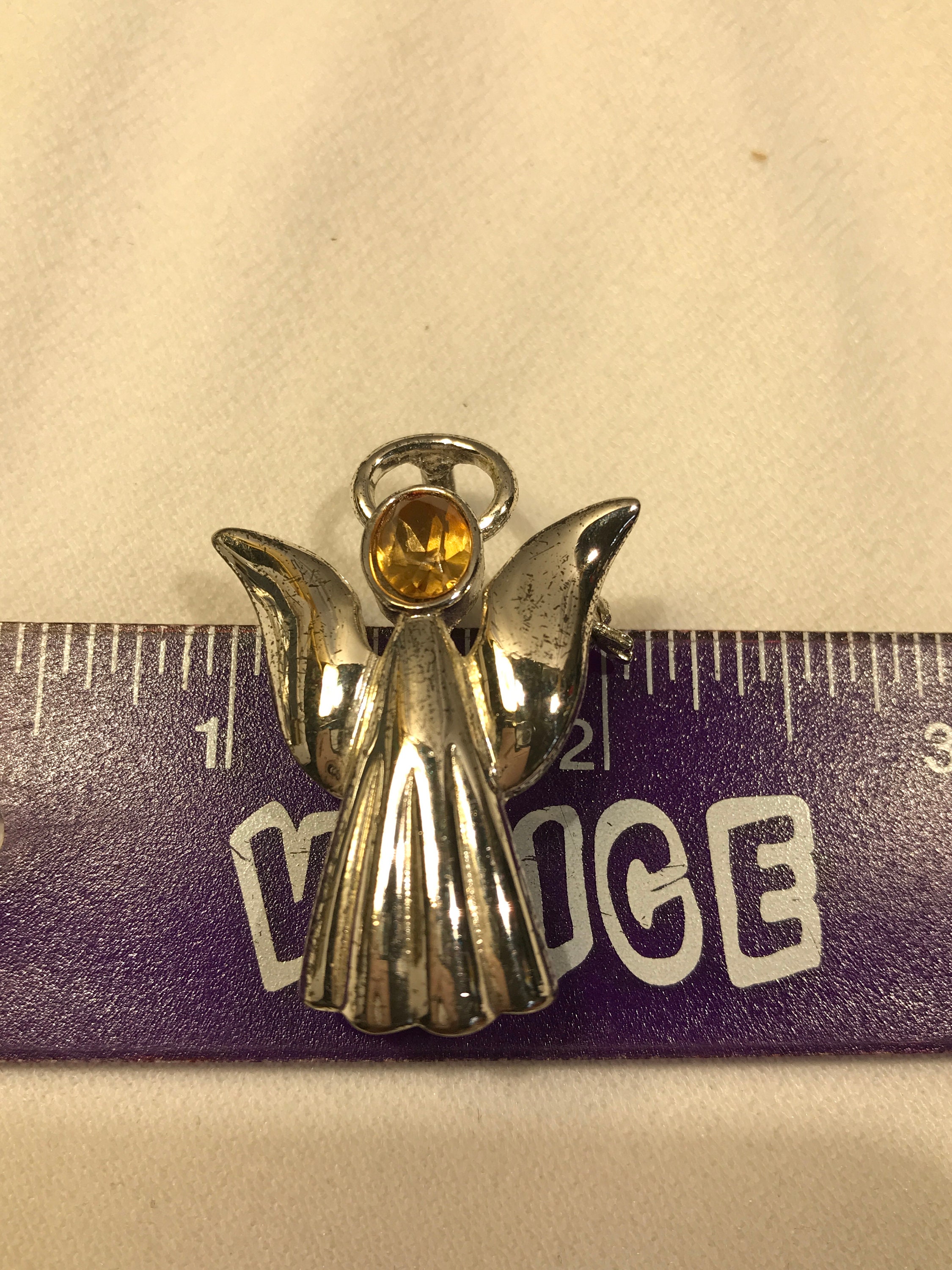 Silver Angel Pin Angel Brooch silver gold gem brooch silver | Etsy