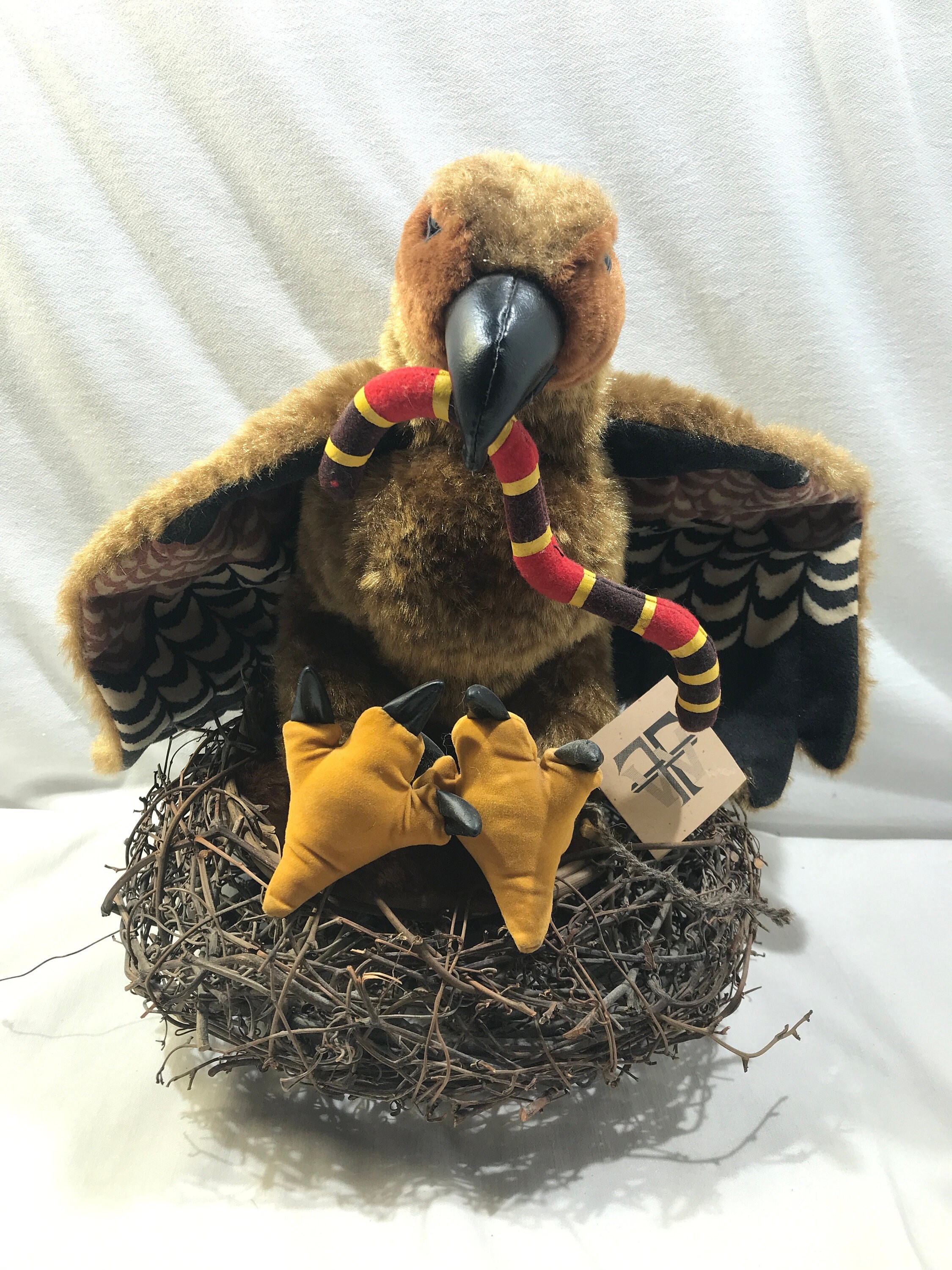 Folkmanis Hand Puppet Red Tailed Hawk and Handmade Twig Nest Etsy Ireland