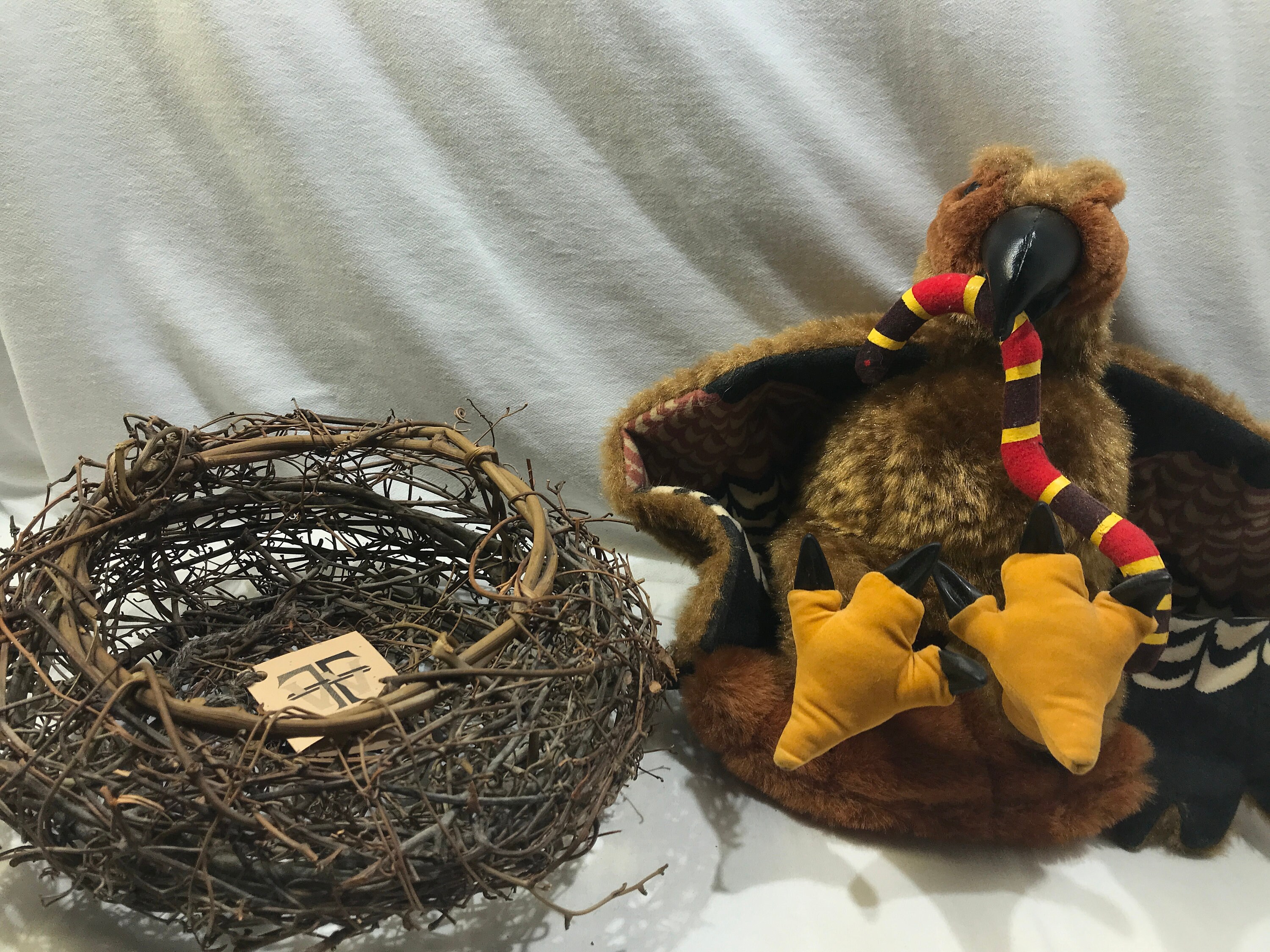 Folkmanis Hand Puppet Red Tailed Hawk and Handmade Twig Nest Etsy Ireland