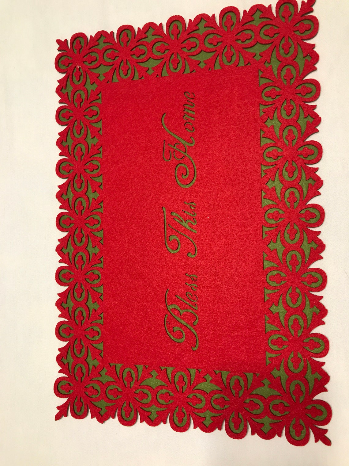 Christmas placemats red green felt holiday table mat set Etsy