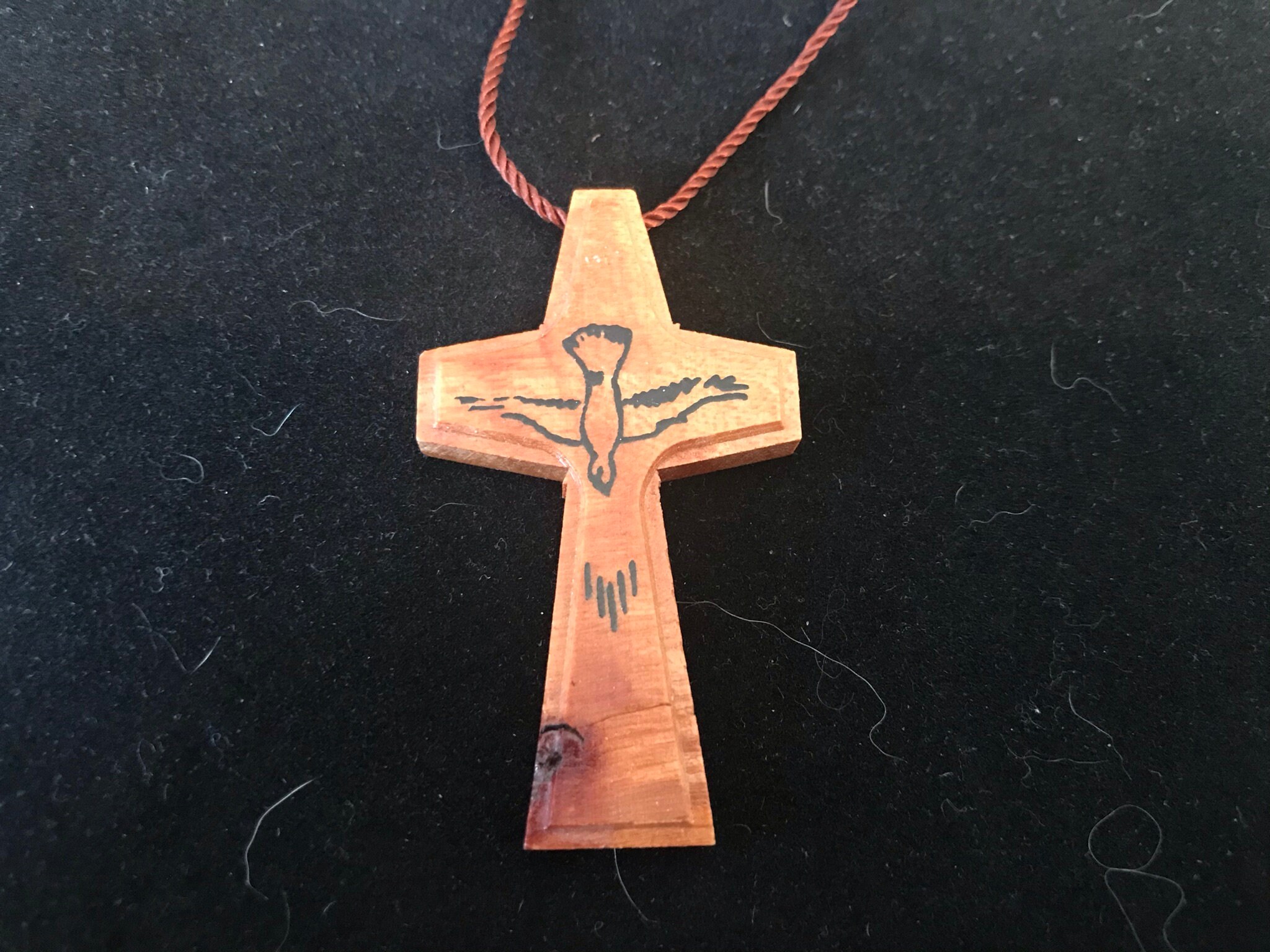 Collier Croix En Bois D'Olivier Saint-François - 3 Cm - GTBITALY - Symbole Paix