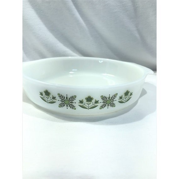 Anchor Hocking Glass Casserole Dish Fire King Meadow Green Etsy