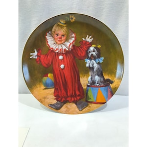 1982 Reco Int. Knowles collector plate, Tommy the Clown, John McClelland, COA, Children&#39;s Circus Collection