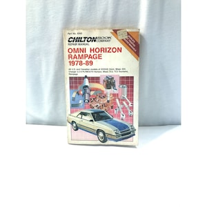 Chilton Repair Manual 6845 Omni Horizon Rampage 1978-89, car repair reference book, soft cover