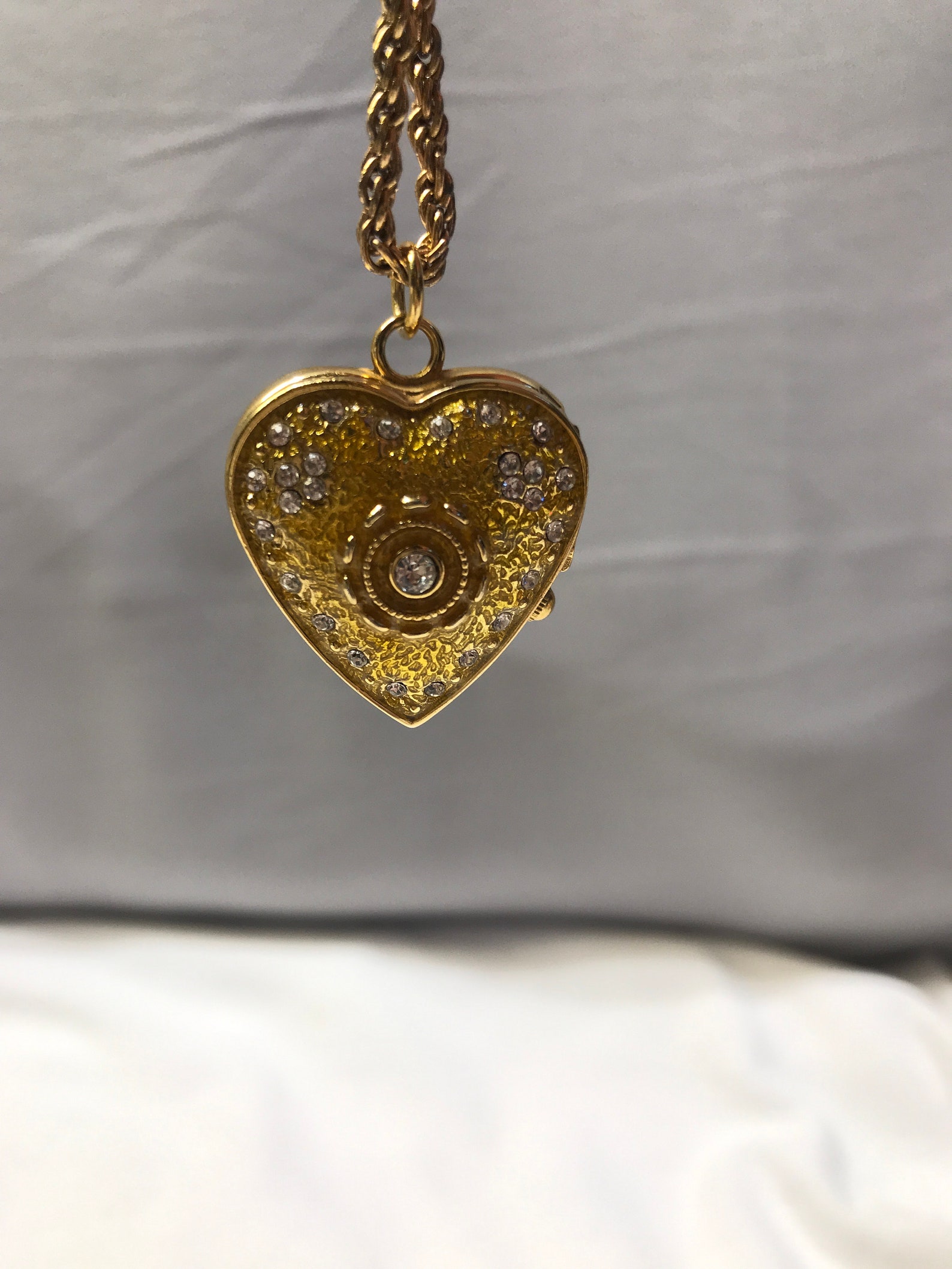 Gold heart watch necklace locket Gruen ladies pocket watch Etsy