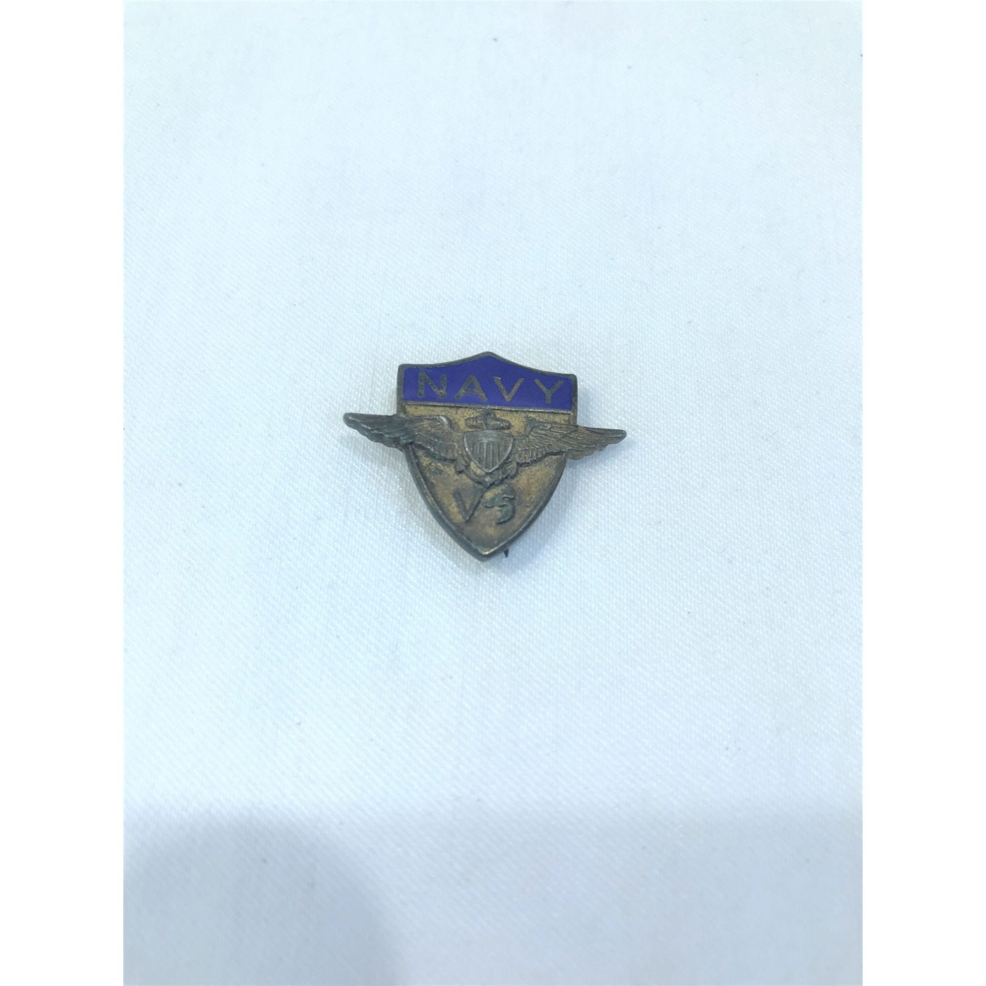 ヴィンテージ WW2 海軍スターリングシルバー パイロット ウィング ピン