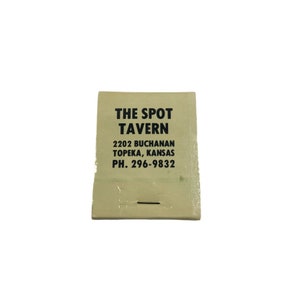 Vintage matchbook, The Spot Tavern in Topeka Kansas, odd colored matchbook cover